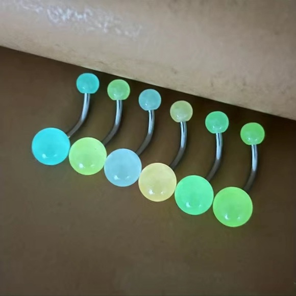 New Glow in the Dark Belly Button rings/ listing is a set of 3 - Picture 3 of 3